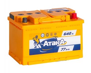 АКБ АТАКА  12V 6СТ 77 А/ч п.п. Европа п.т.640А 